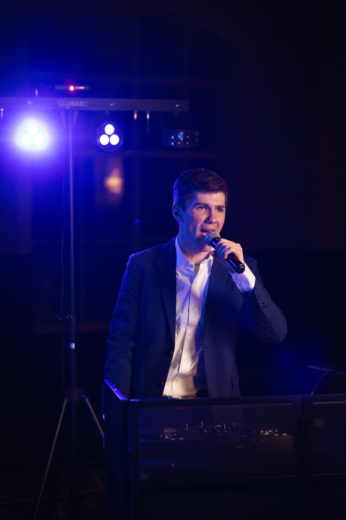 Connor O'Donohue as wedding emcee in Michigan